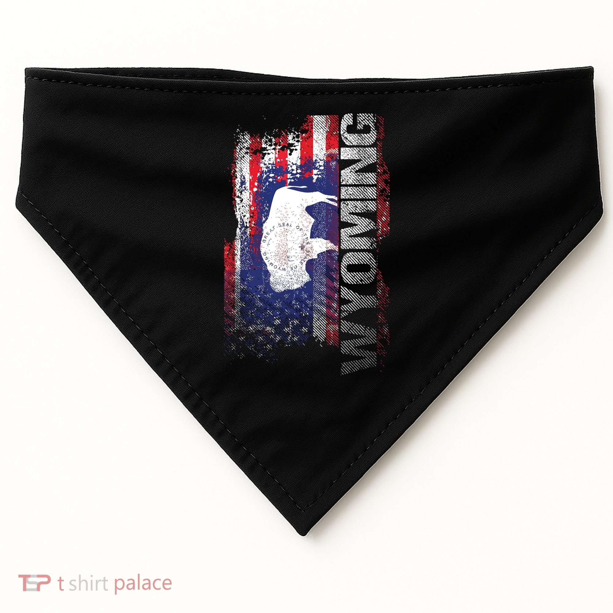 Wyoming State Usa Flag Souvenir Gift USA-Made Doggie Bandana