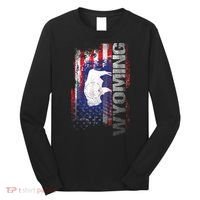 Wyoming State Usa Flag Souvenir Gift Long Sleeve Shirt thumb 0