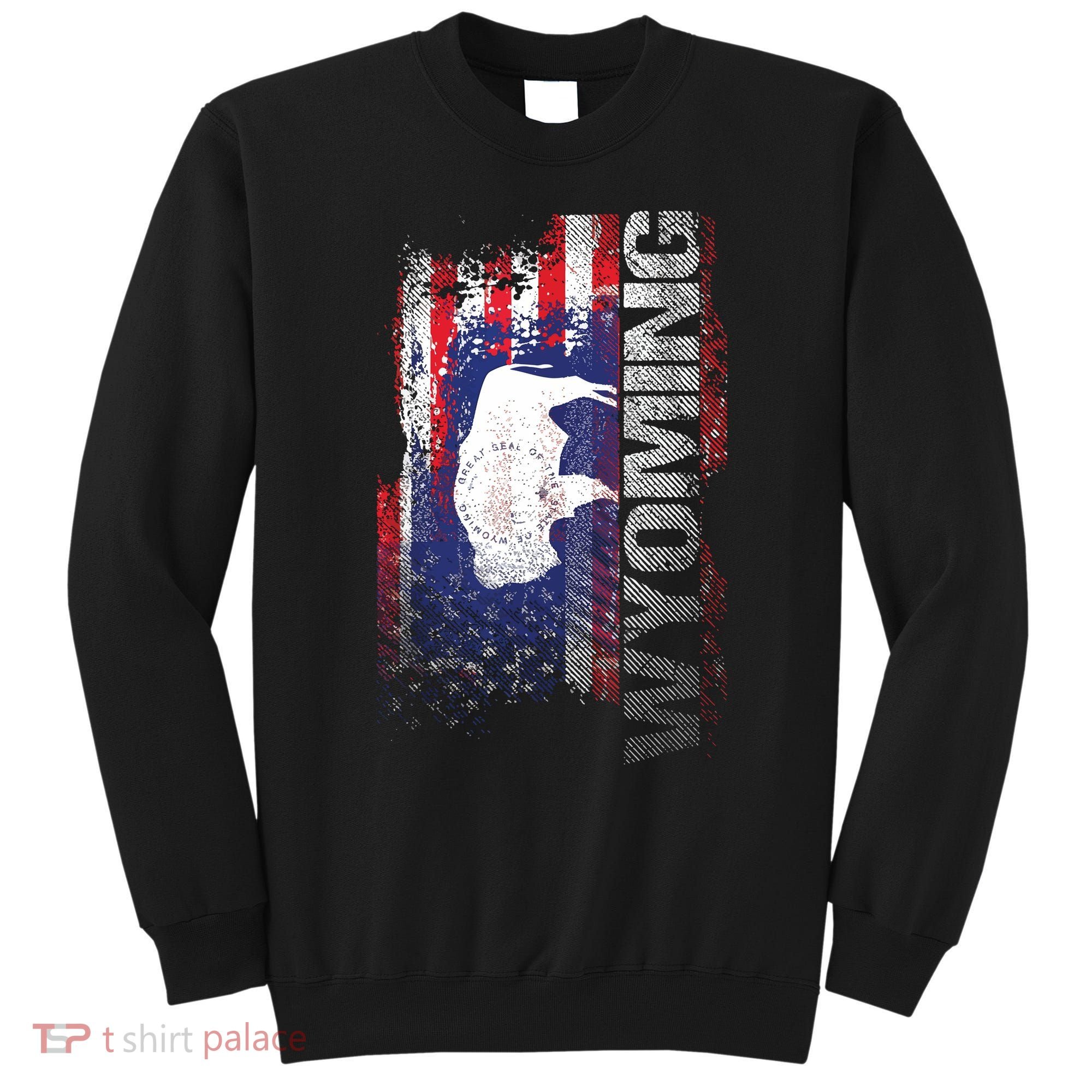 Wyoming State Usa Flag Souvenir Gift Sweatshirt