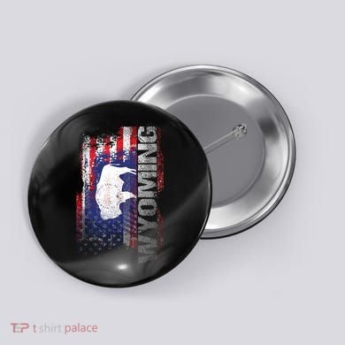 Wyoming State Usa Flag Souvenir Gift Button