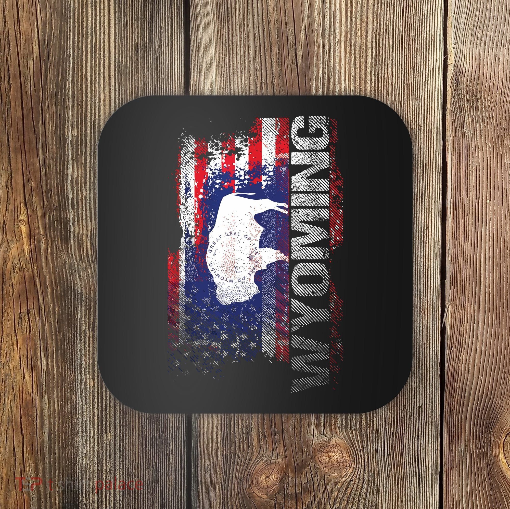 Wyoming State Usa Flag Souvenir Gift Coaster