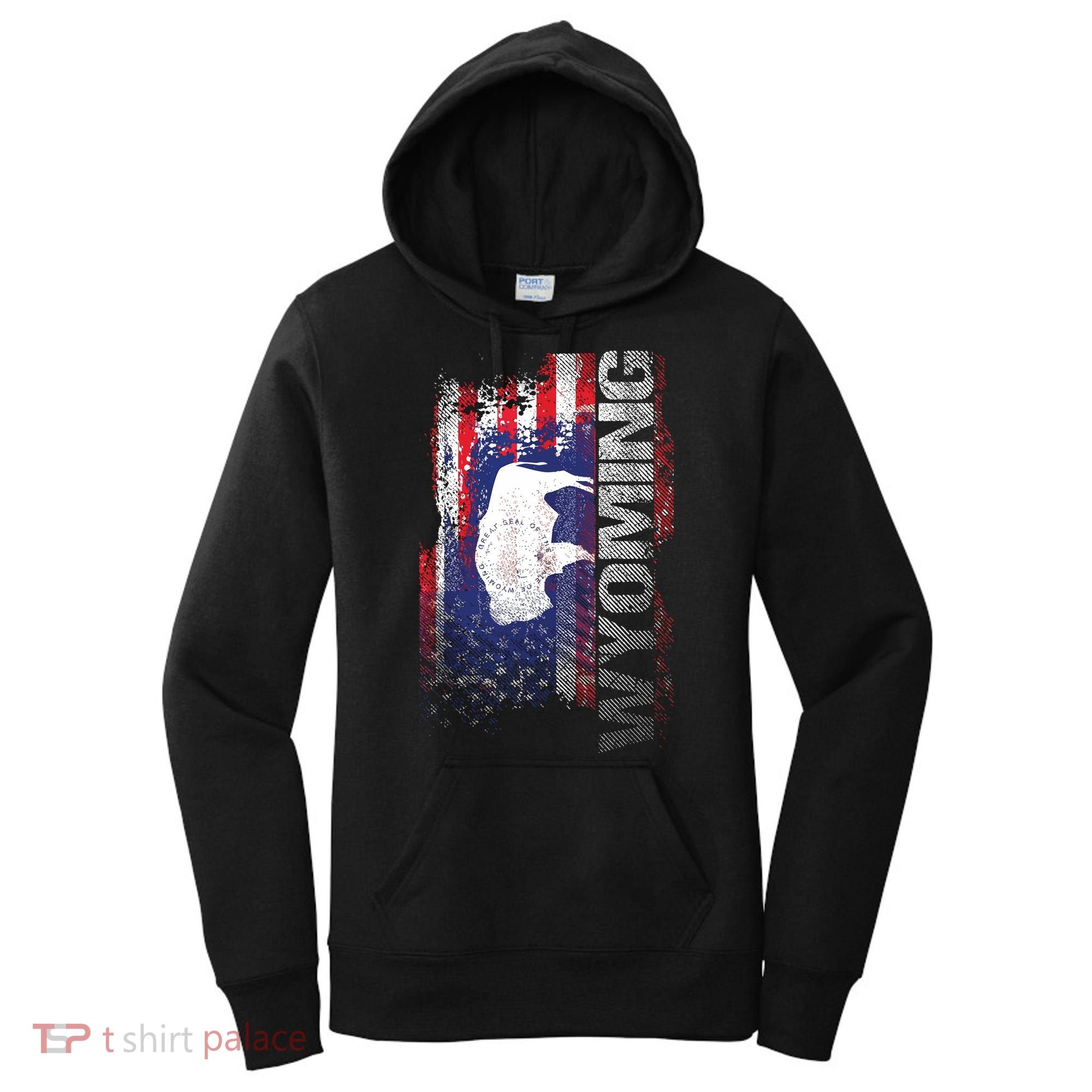 Wyoming State Usa Flag Souvenir Gift Women's Hoodie