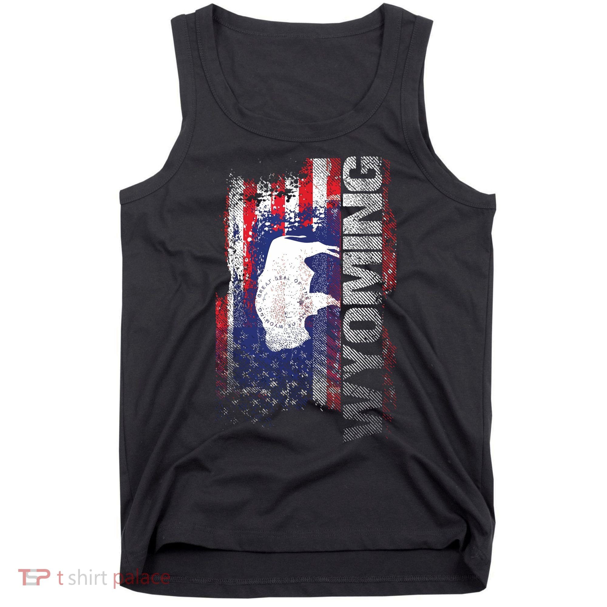 Wyoming State Usa Flag Souvenir Gift Tank Top
