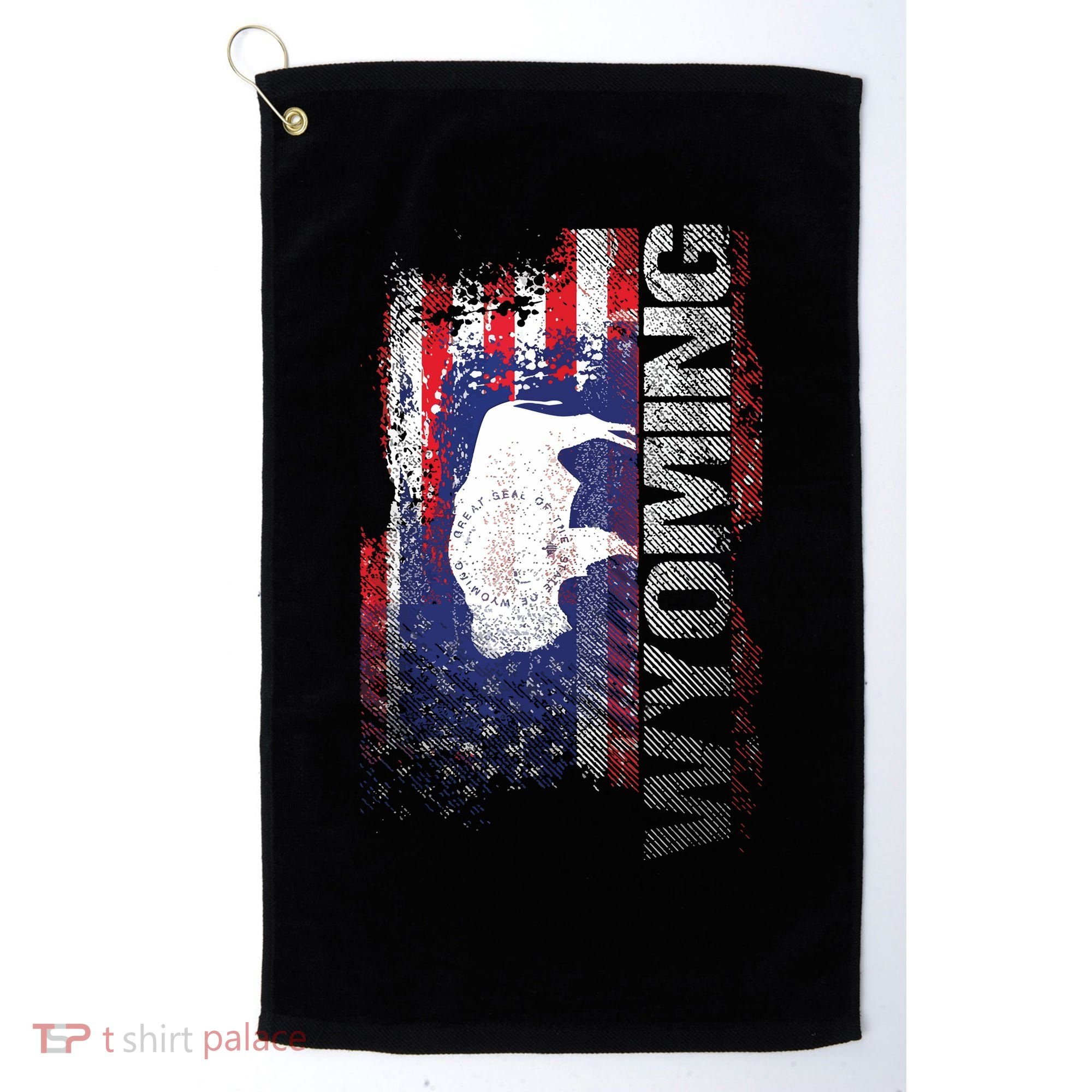Wyoming State Usa Flag Souvenir Gift Golf Towel