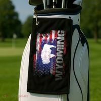 Wyoming State Usa Flag Souvenir Gift Golf Towel thumb 2