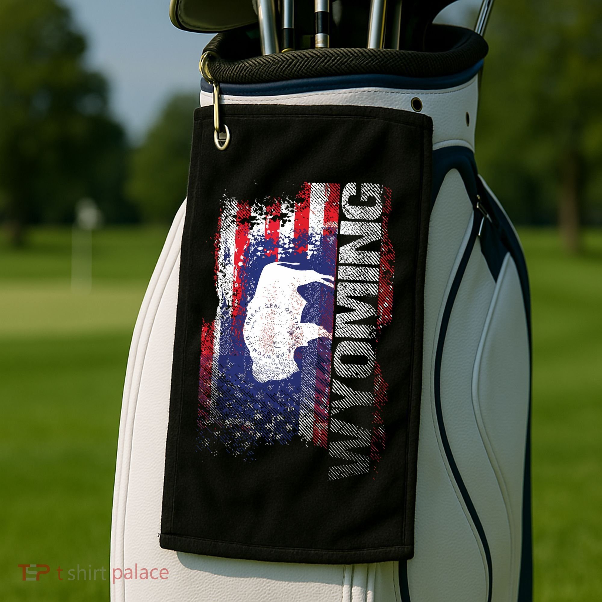 Wyoming State Usa Flag Souvenir Gift Golf Towel