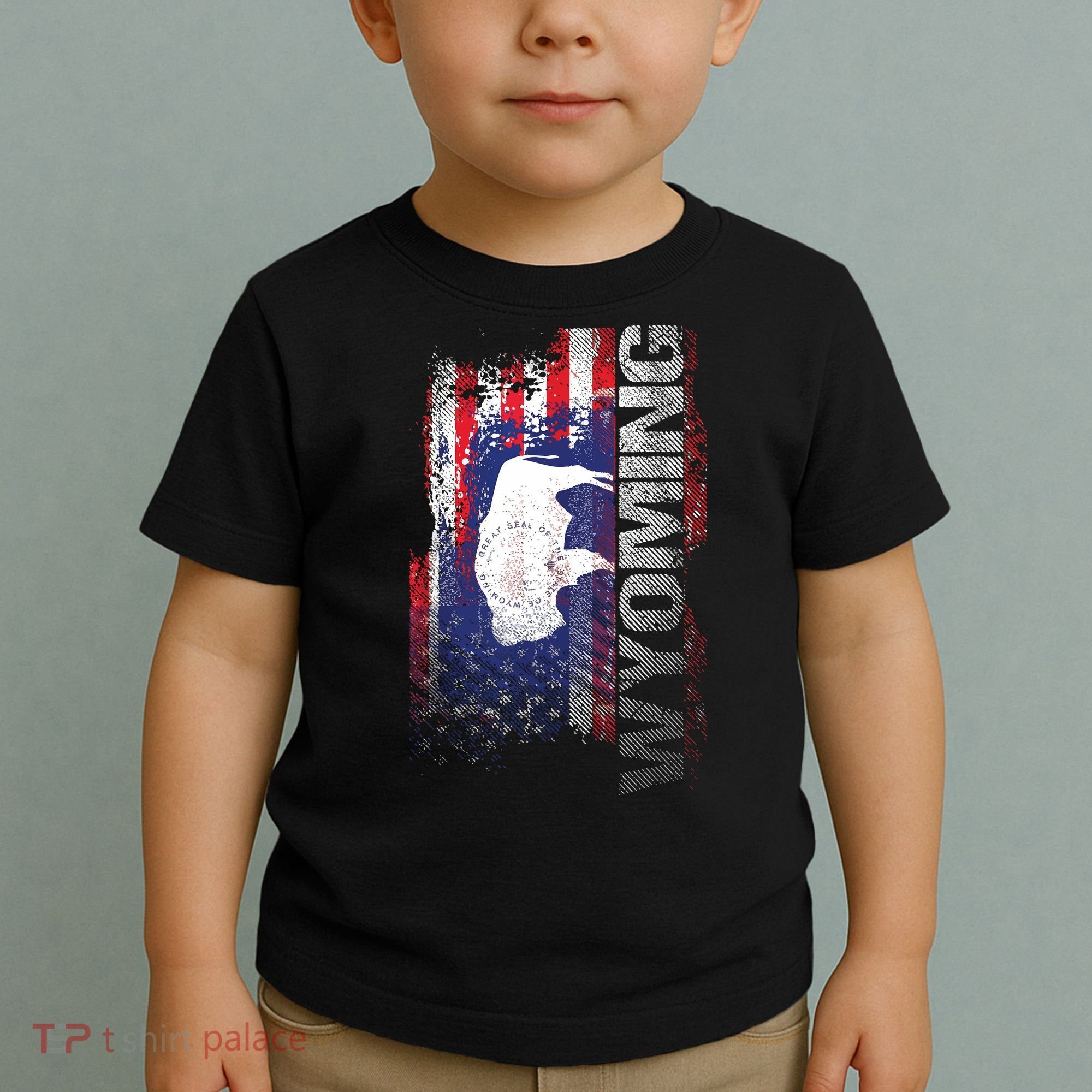 Wyoming State Usa Flag Souvenir Gift Toddler T-Shirt