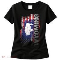 Wyoming State Usa Flag Souvenir Gift Women's T-Shirt thumb 0