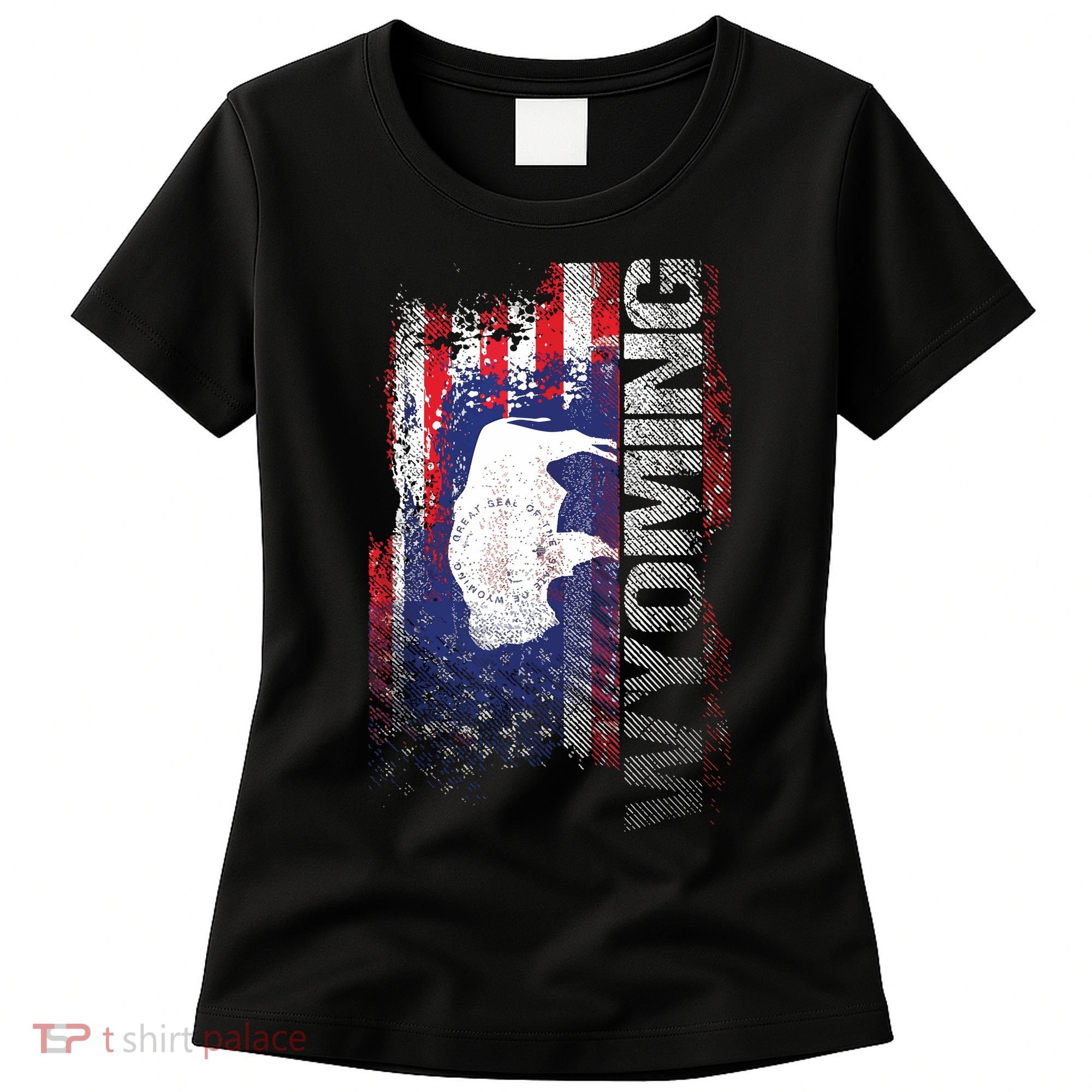 Wyoming State Usa Flag Souvenir Gift Women's T-Shirt