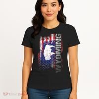 Wyoming State Usa Flag Souvenir Gift Women's T-Shirt thumb 4