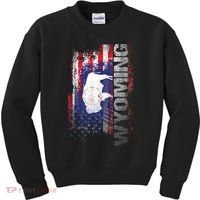 Wyoming State Usa Flag Souvenir Gift Kids Sweatshirt thumb 0