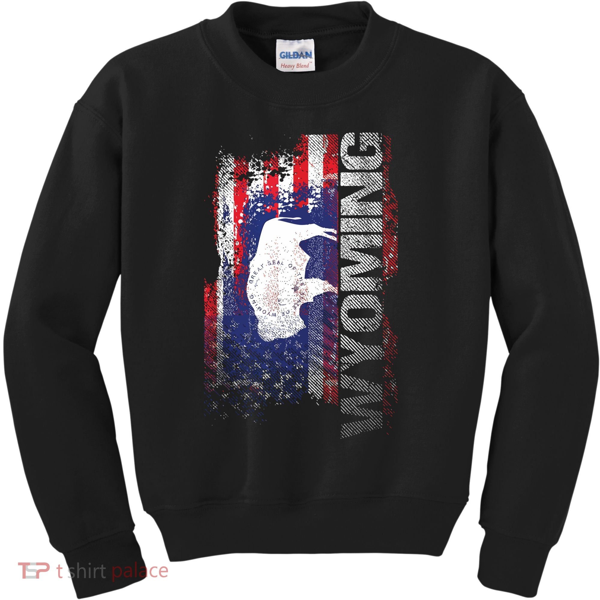Wyoming State Usa Flag Souvenir Gift Kids Sweatshirt