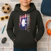 Wyoming State Usa Flag Souvenir Gift Kids Hoodie thumb 2