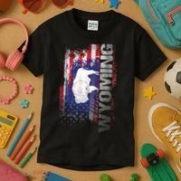 Wyoming State Usa Flag Souvenir Gift Kids T-Shirt thumb 3