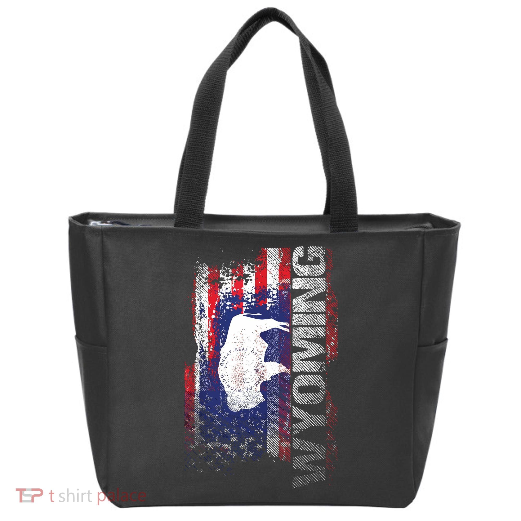 Wyoming State Usa Flag Souvenir Gift Tote Bag