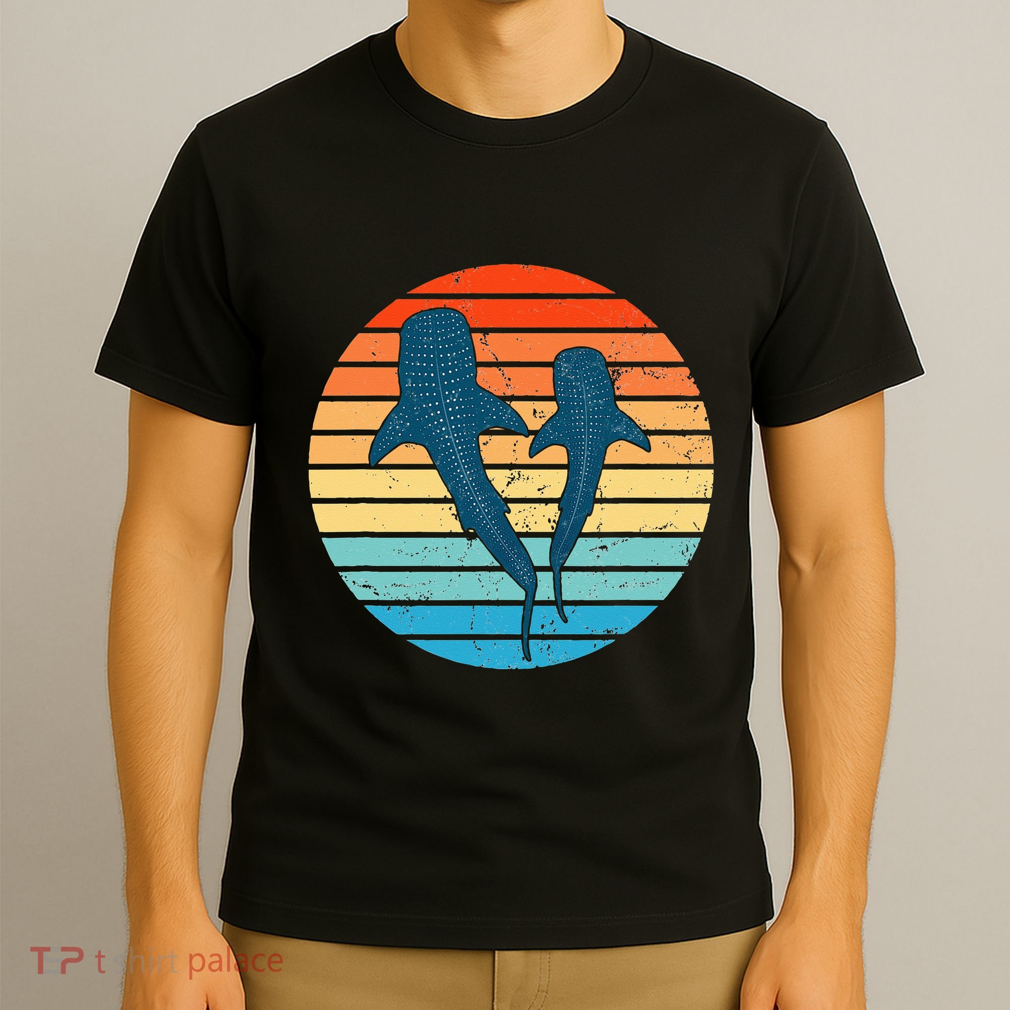Whale Shark Vintage Sunset T-Shirt