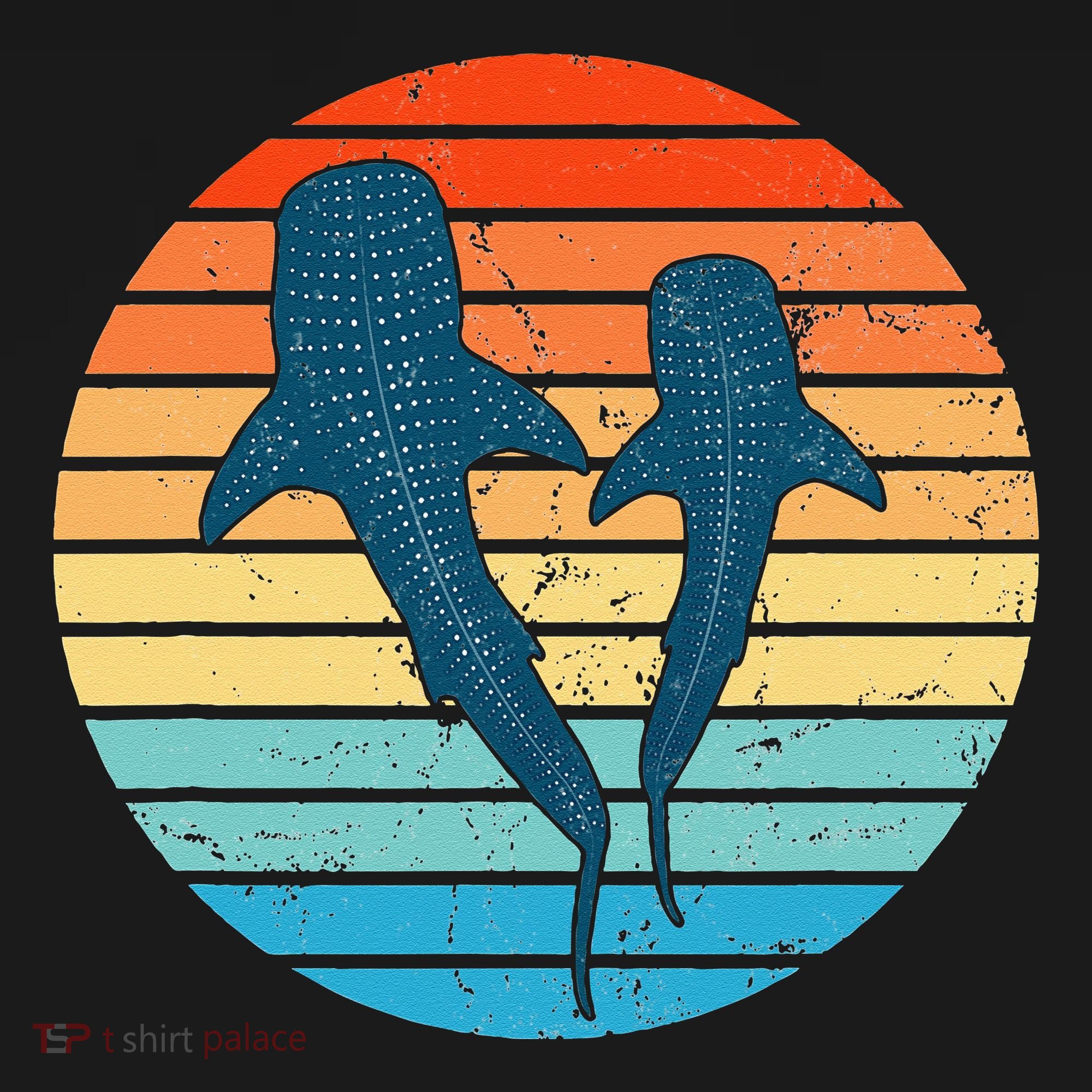 Whale Shark Vintage Sunset T-Shirt