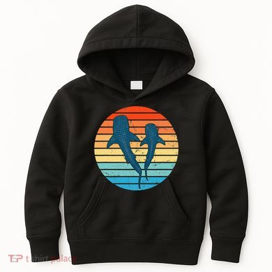 Whale Shark Vintage Sunset Kids Hoodie