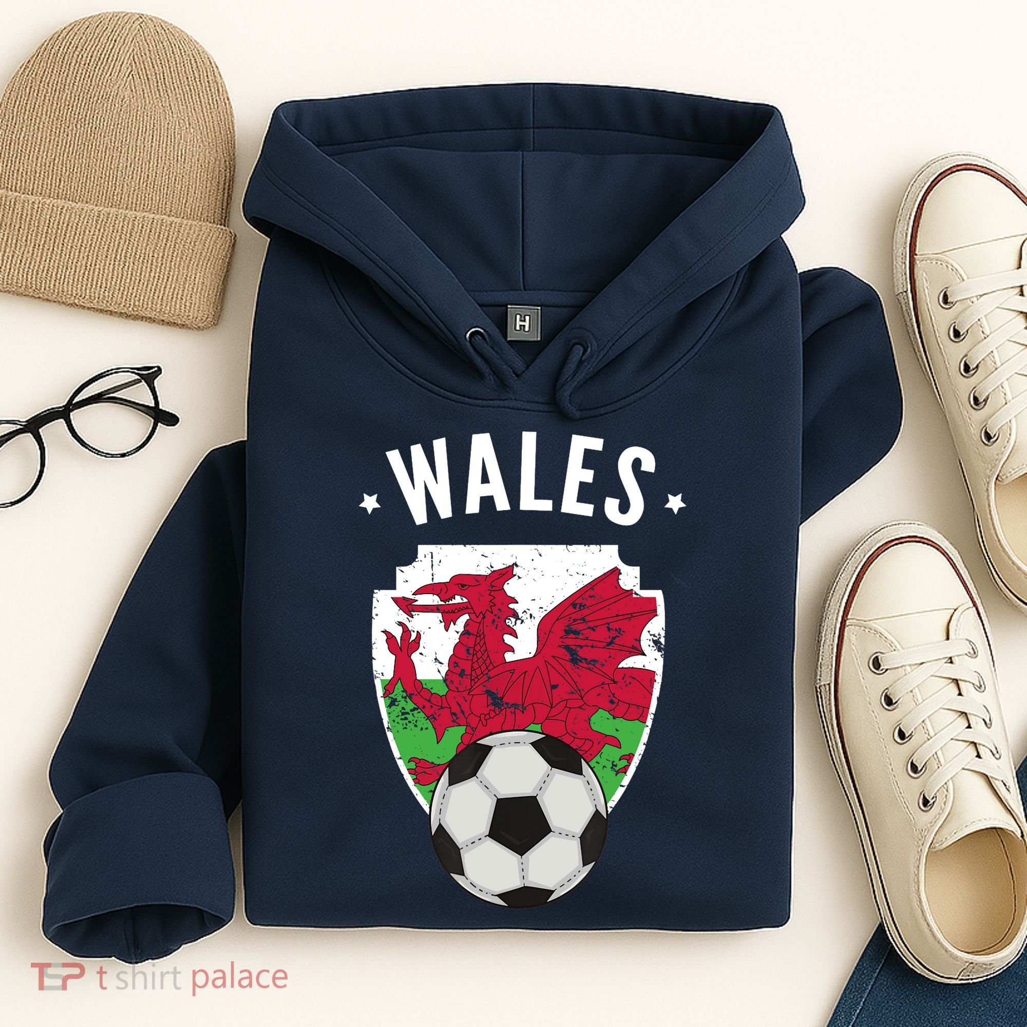 Wales Soccer Wales Flag Football Welsh Pride Roots Hoodie