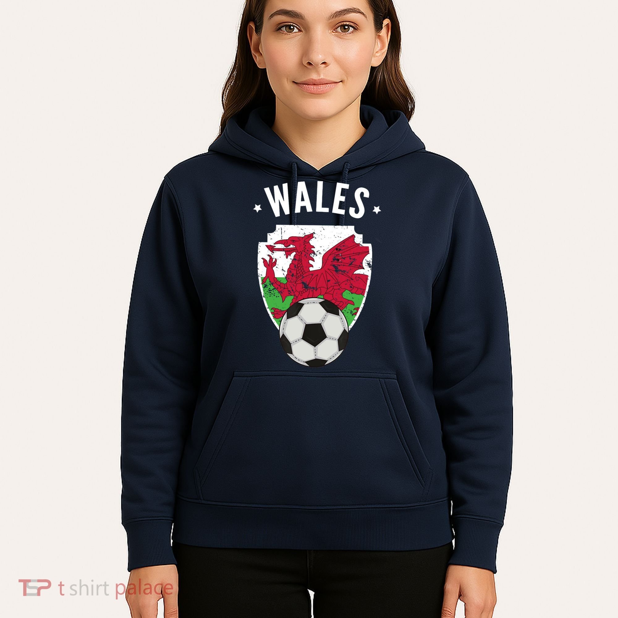 Wales Soccer Wales Flag Football Welsh Pride Roots Hoodie