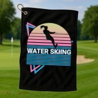 Water Ski Water Skiing Retro Funny Gift Golf Towel thumb 1