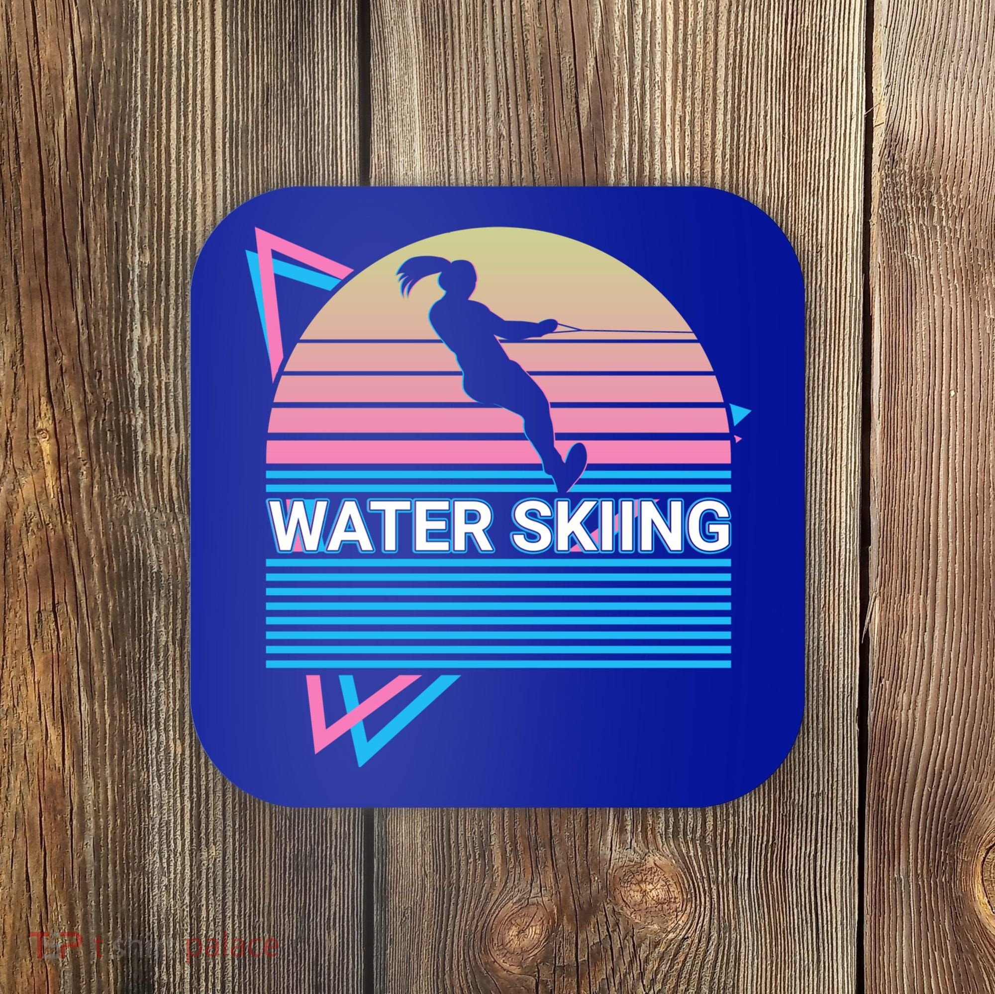 Water Ski Water Skiing Retro Funny Gift Coaster