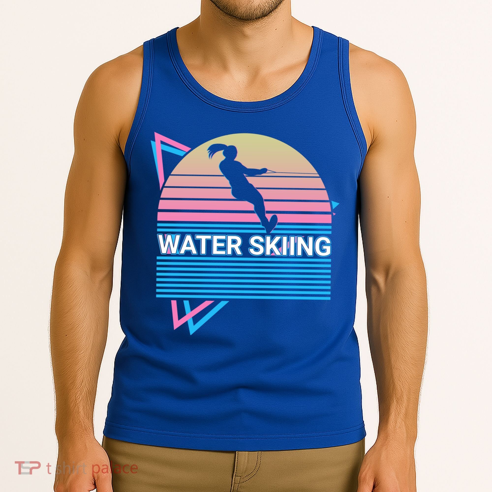 Water Ski Water Skiing Retro Funny Gift Tank Top
