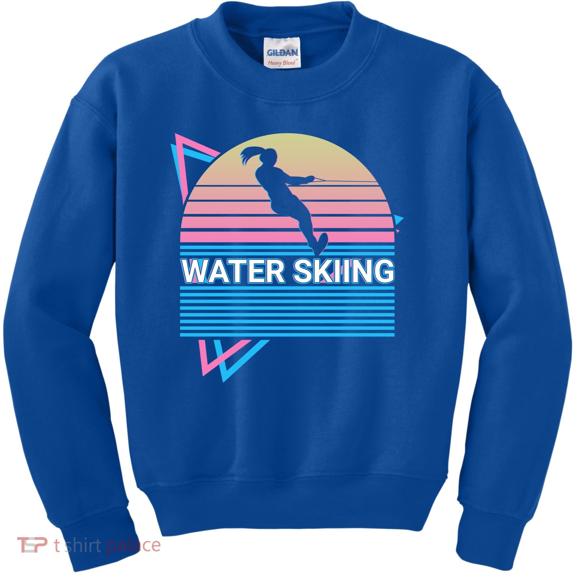 Water Ski Water Skiing Retro Funny Gift Kids Sweatshirt
