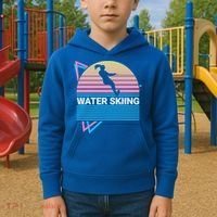 Water Ski Water Skiing Retro Funny Gift Kids Hoodie thumb 2