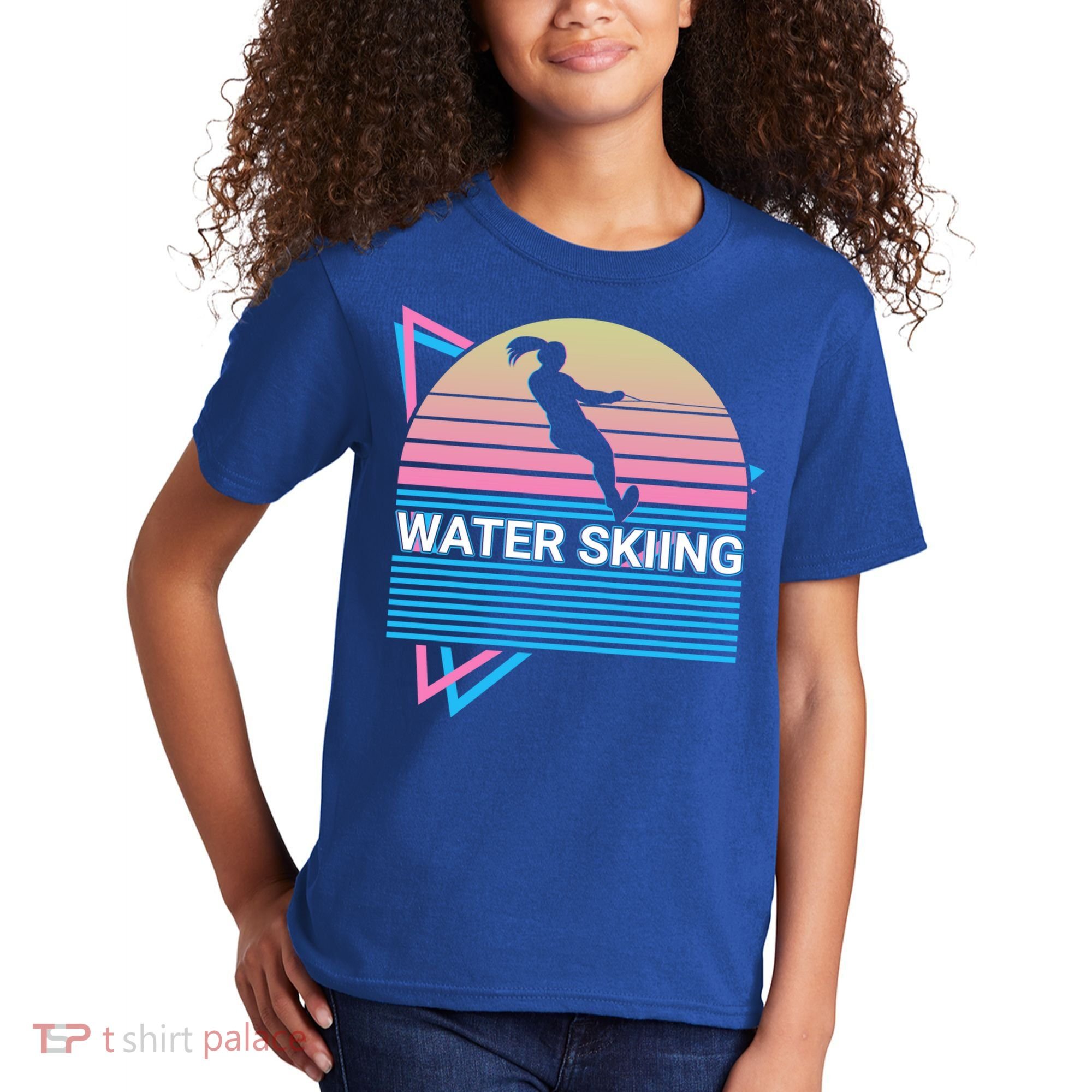 Water Ski Water Skiing Retro Funny Gift Kids T-Shirt