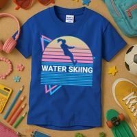 Water Ski Water Skiing Retro Funny Gift Kids T-Shirt thumb 3