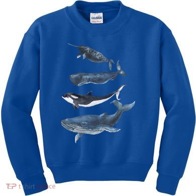 Whales Species Watercolor Whales Cool Gift Kids Sweatshirt