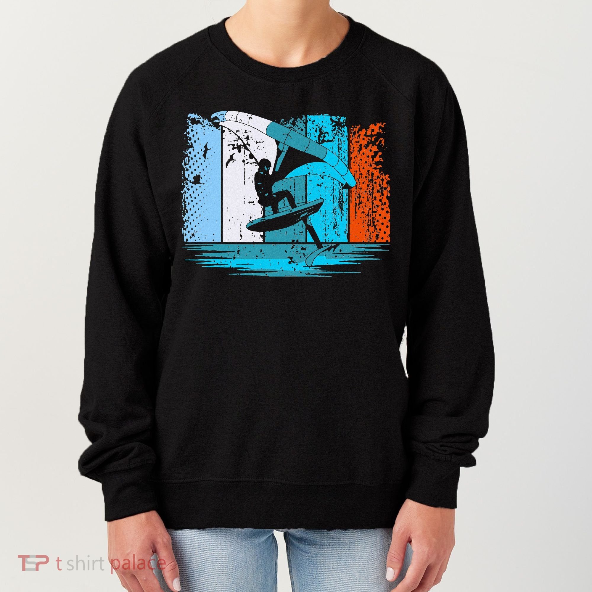 Wing Surf Wing Foil Wingsurfer Retro Women's Sweatshirt
