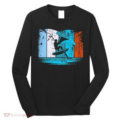 Wing Surf Wing Foil Wingsurfer Retro Long Sleeve Shirt