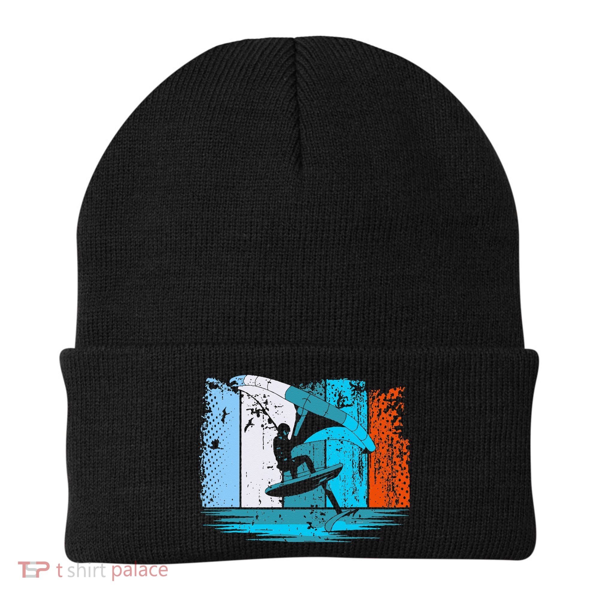 Wing Surf Wing Foil Wingsurfer Retro Beanie