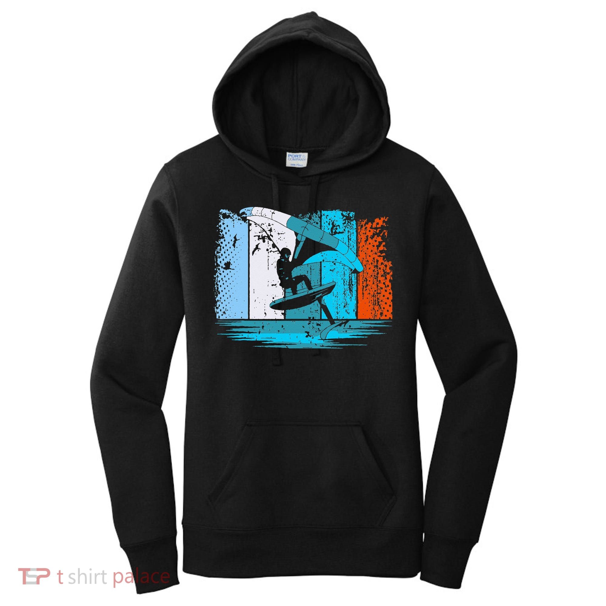 Wing Surf Wing Foil Wingsurfer Retro Women's Hoodie