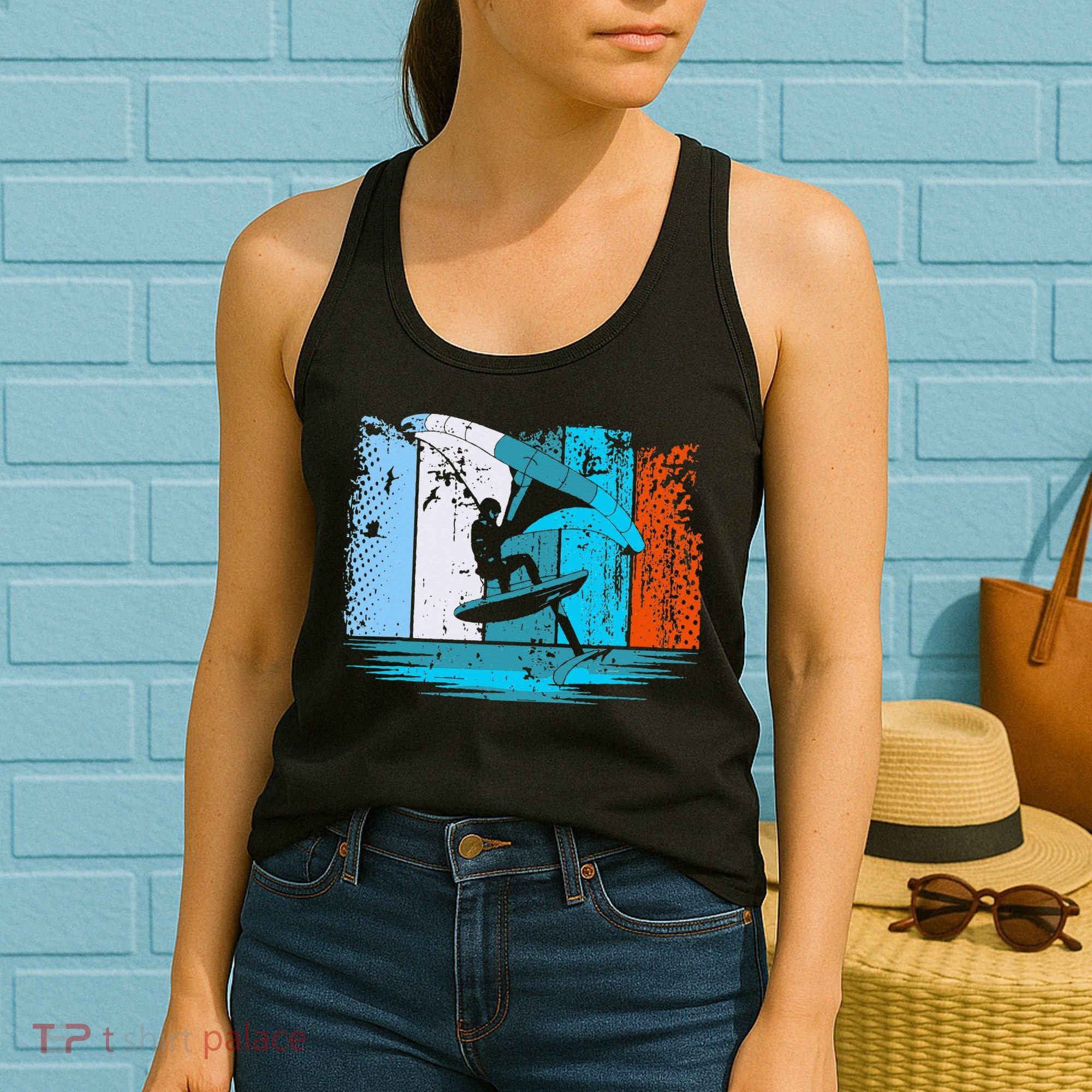 Wing Surf Wing Foil Wingsurfer Retro Women's Tank Top