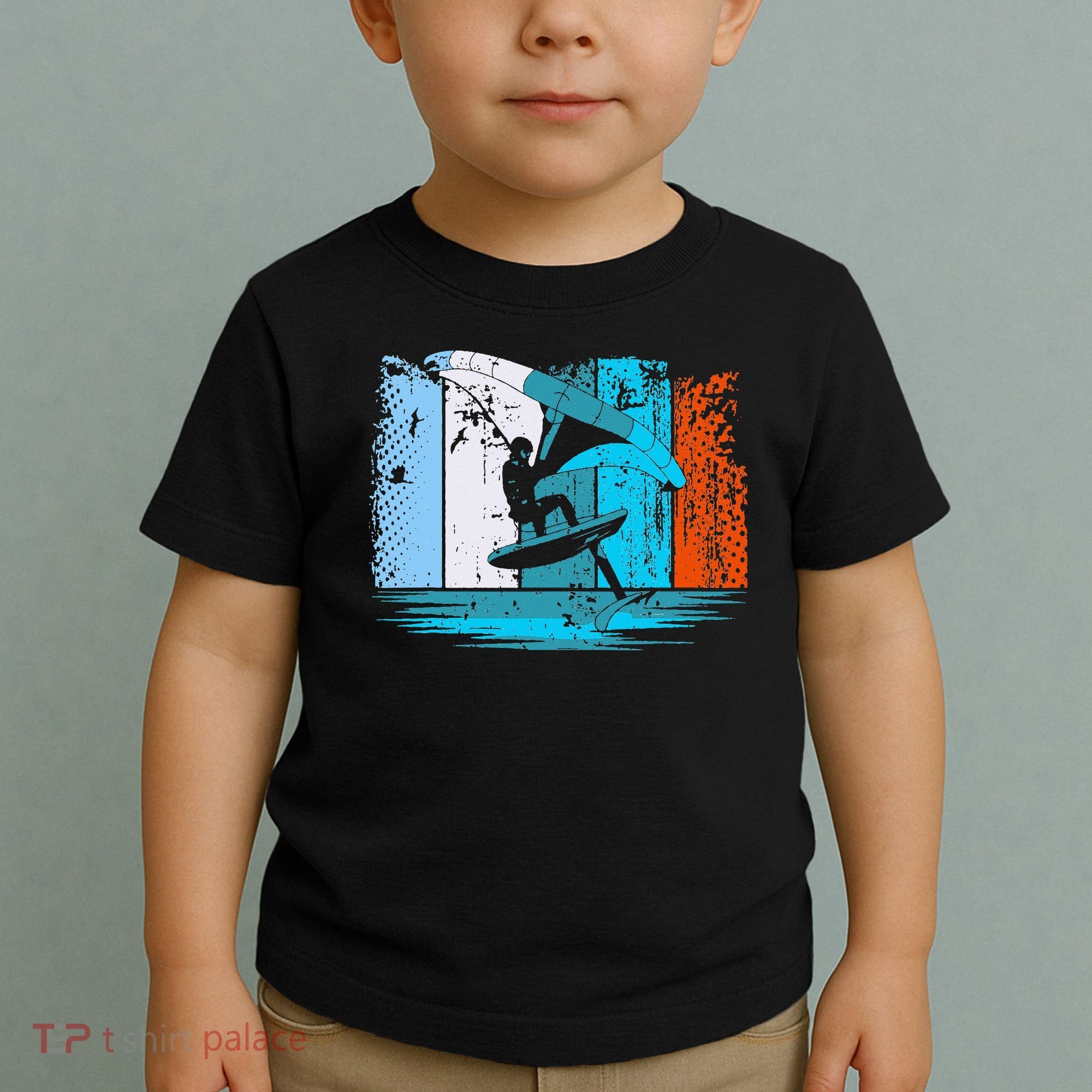 Wing Surf Wing Foil Wingsurfer Retro Toddler T-Shirt