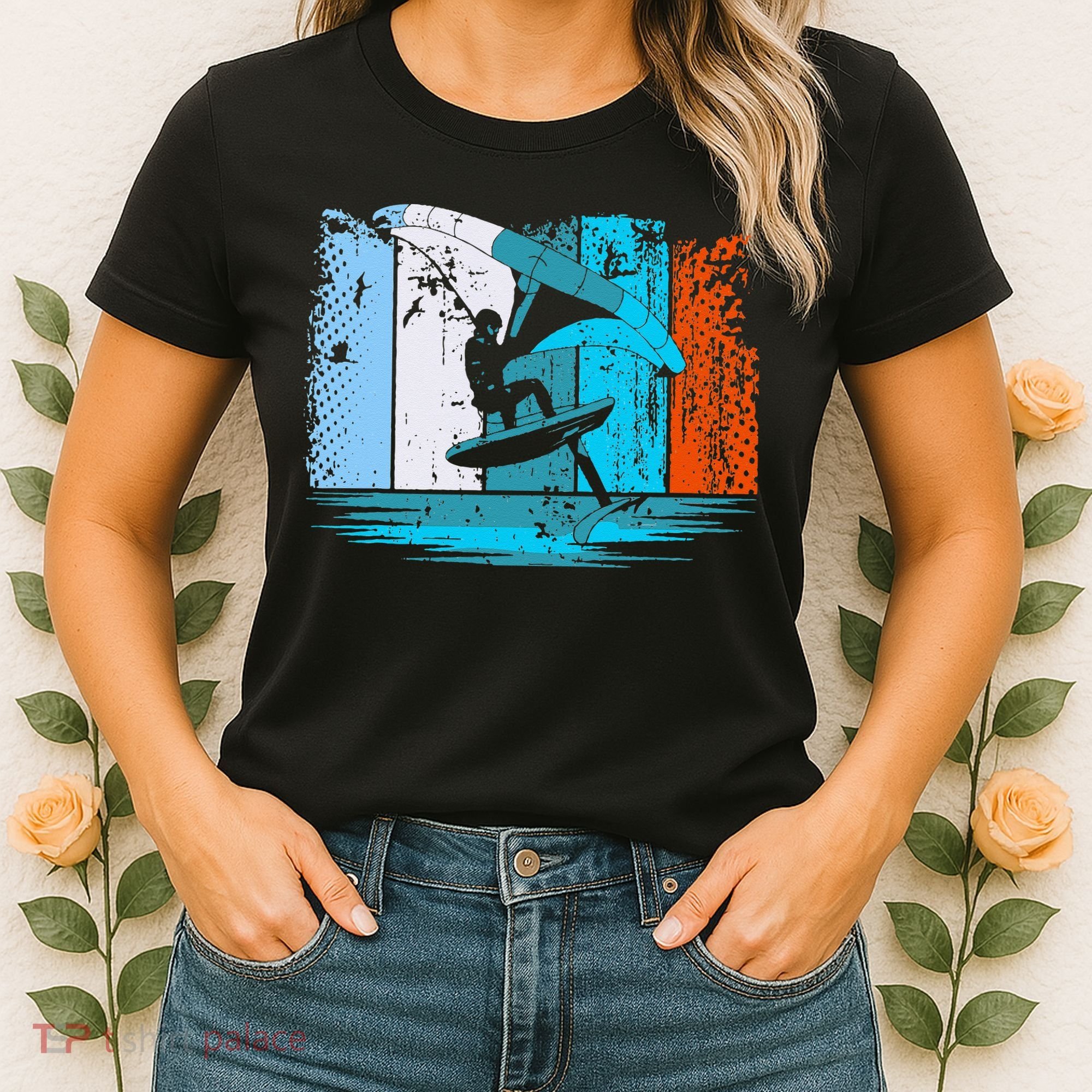 Wing Surf Wing Foil Wingsurfer Retro Women's T-Shirt