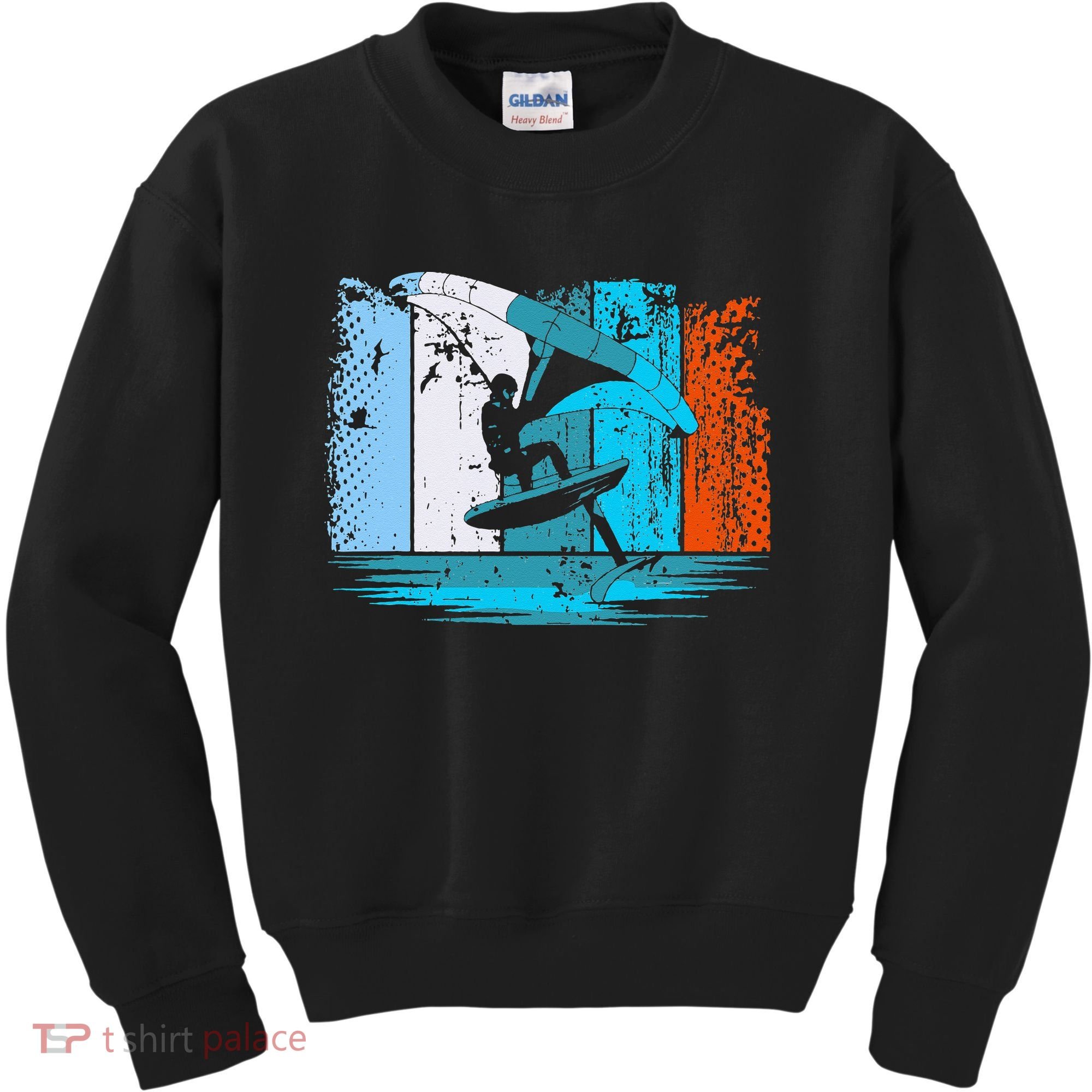 Wing Surf Wing Foil Wingsurfer Retro Kids Sweatshirt
