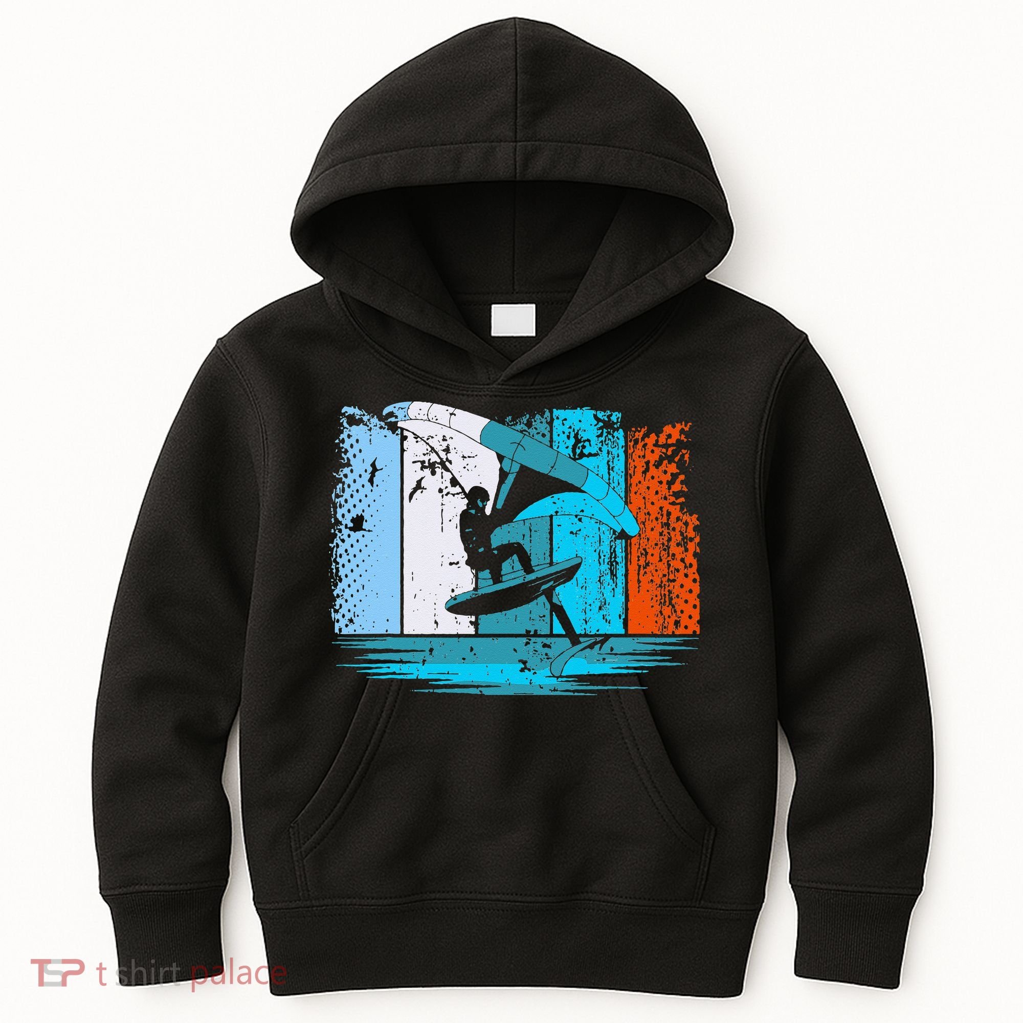 Wing Surf Wing Foil Wingsurfer Retro Kids Hoodie