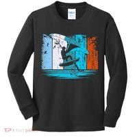 Wing Surf Wing Foil Wingsurfer Retro Kids Long Sleeve Shirt thumb 0