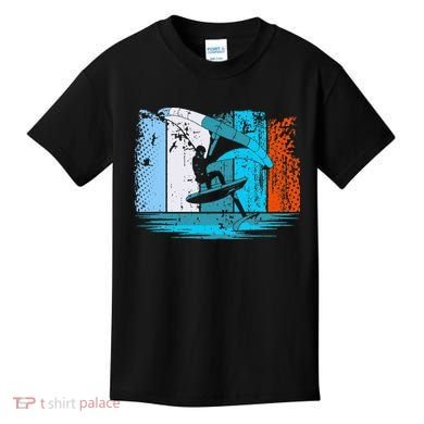 Wing Surf Wing Foil Wingsurfer Retro Kids T-Shirt