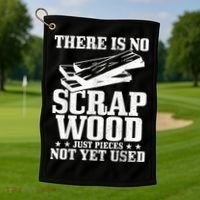 Woodworker Scrap Wood Woodworking Funny Carpenter Golf Towel thumb 1