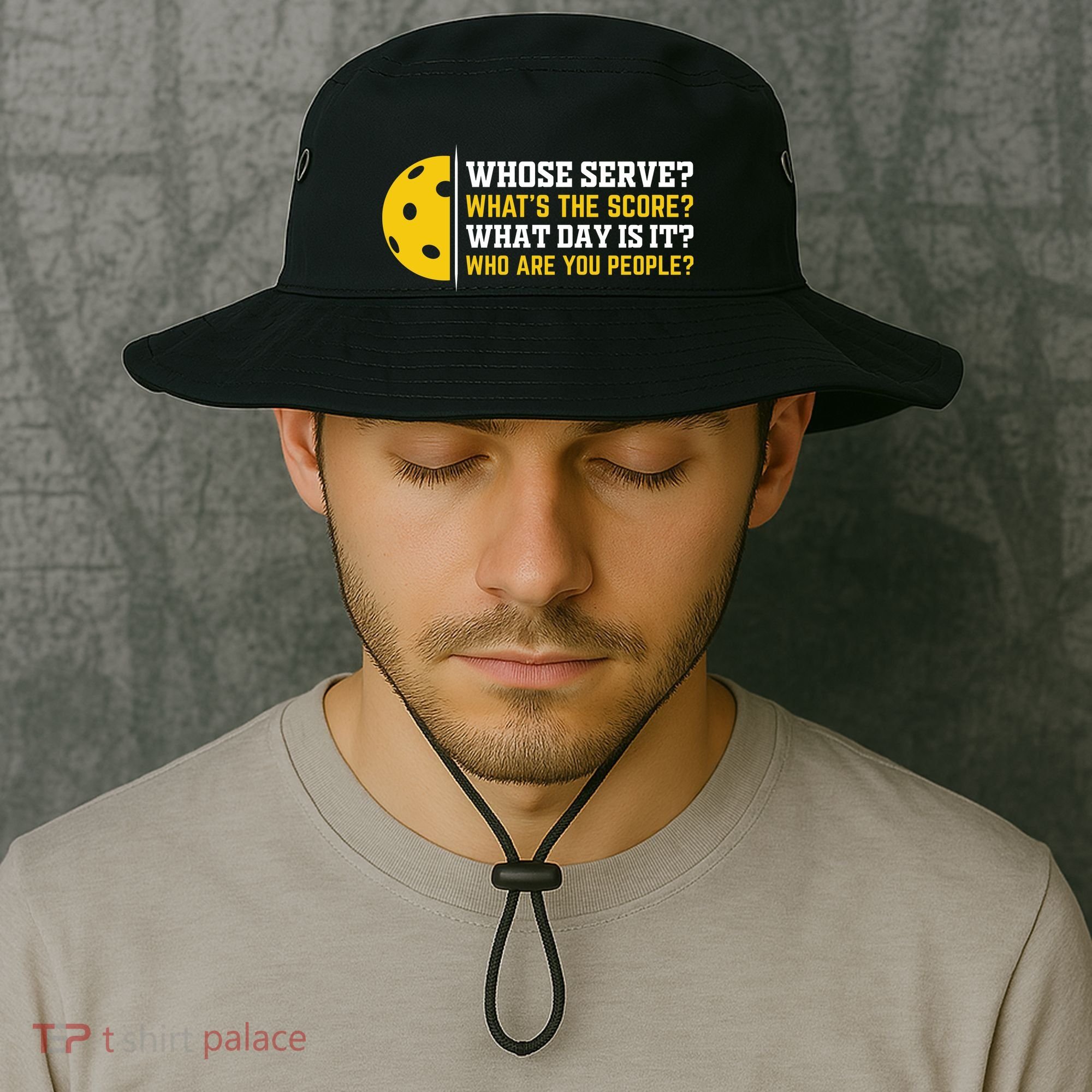 Whose Serve What's The Score Pickleball Paddle Bucket Hat