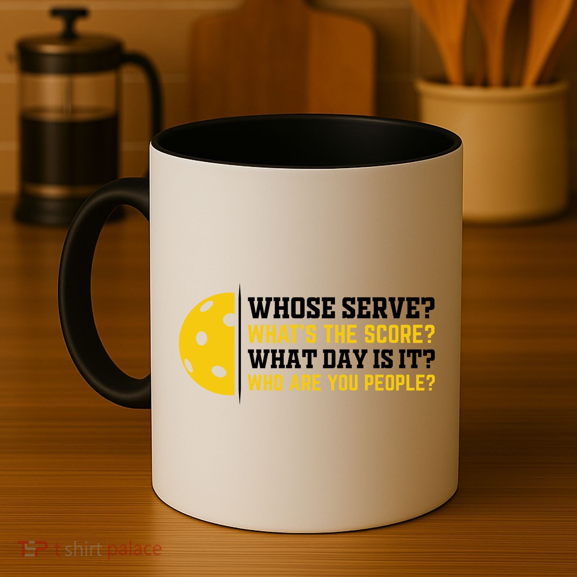 Whose Serve What's The Score Pickleball Paddle Coffee Mug