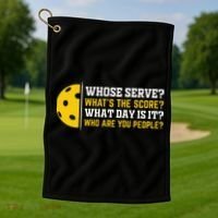 Whose Serve What's The Score Pickleball Paddle Golf Towel thumb 1