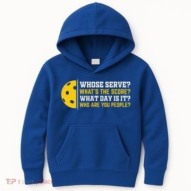 Whose Serve What's The Score Pickleball Paddle Kids Hoodie
