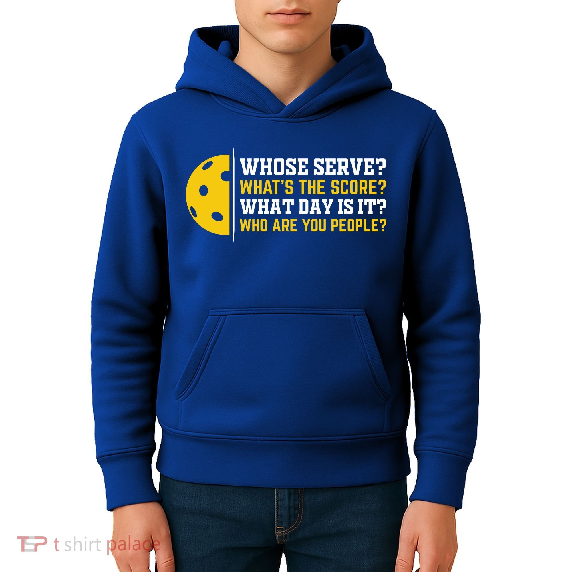 Whose Serve What's The Score Pickleball Paddle Kids Hoodie