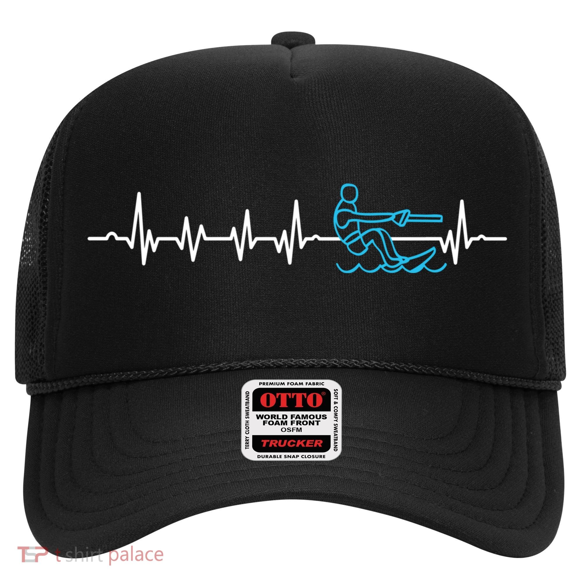 Water Skier Waterski Wakeboarding Water Skiing Heartbeat Gift Hat